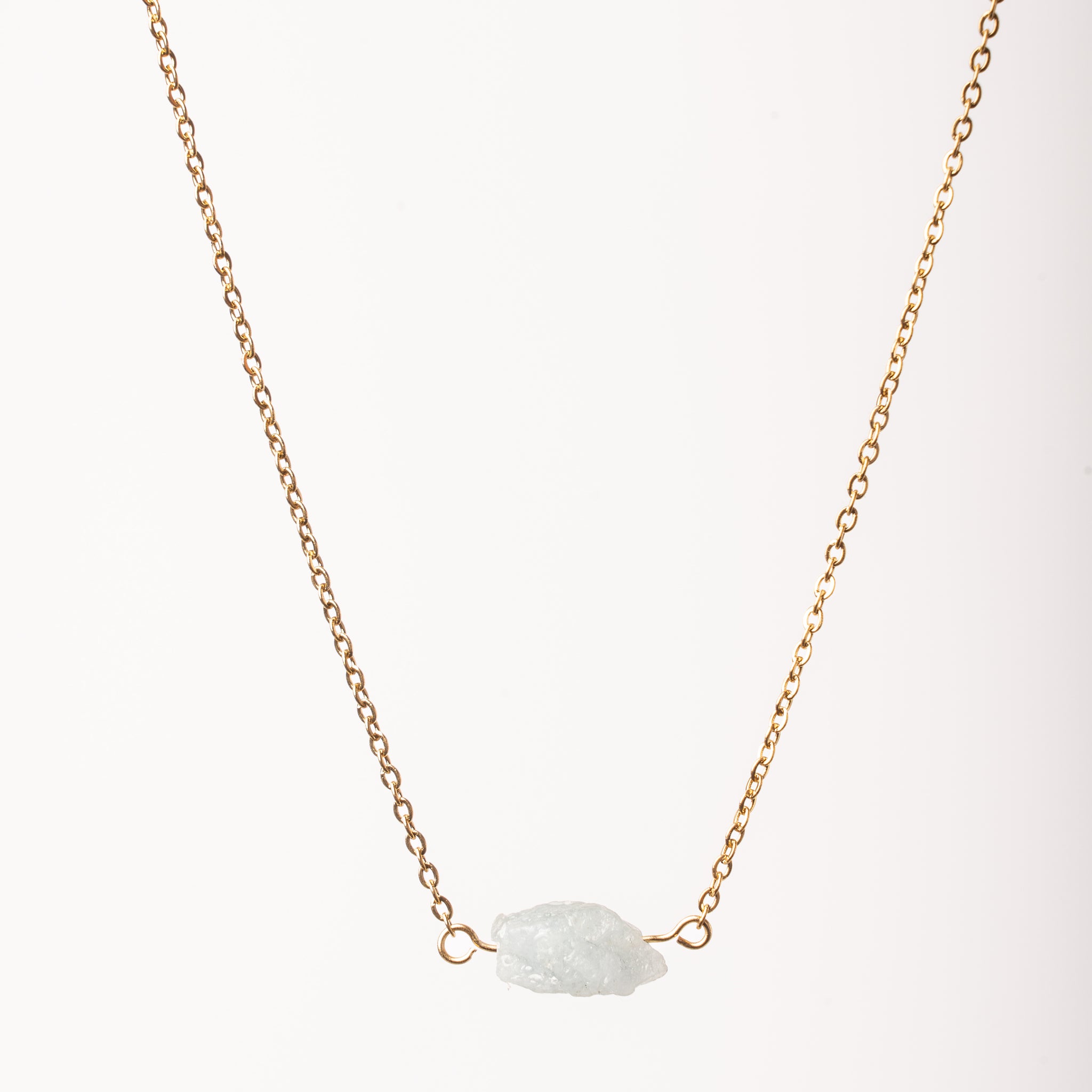 Aquamarine Quartz Crystal Necklace
