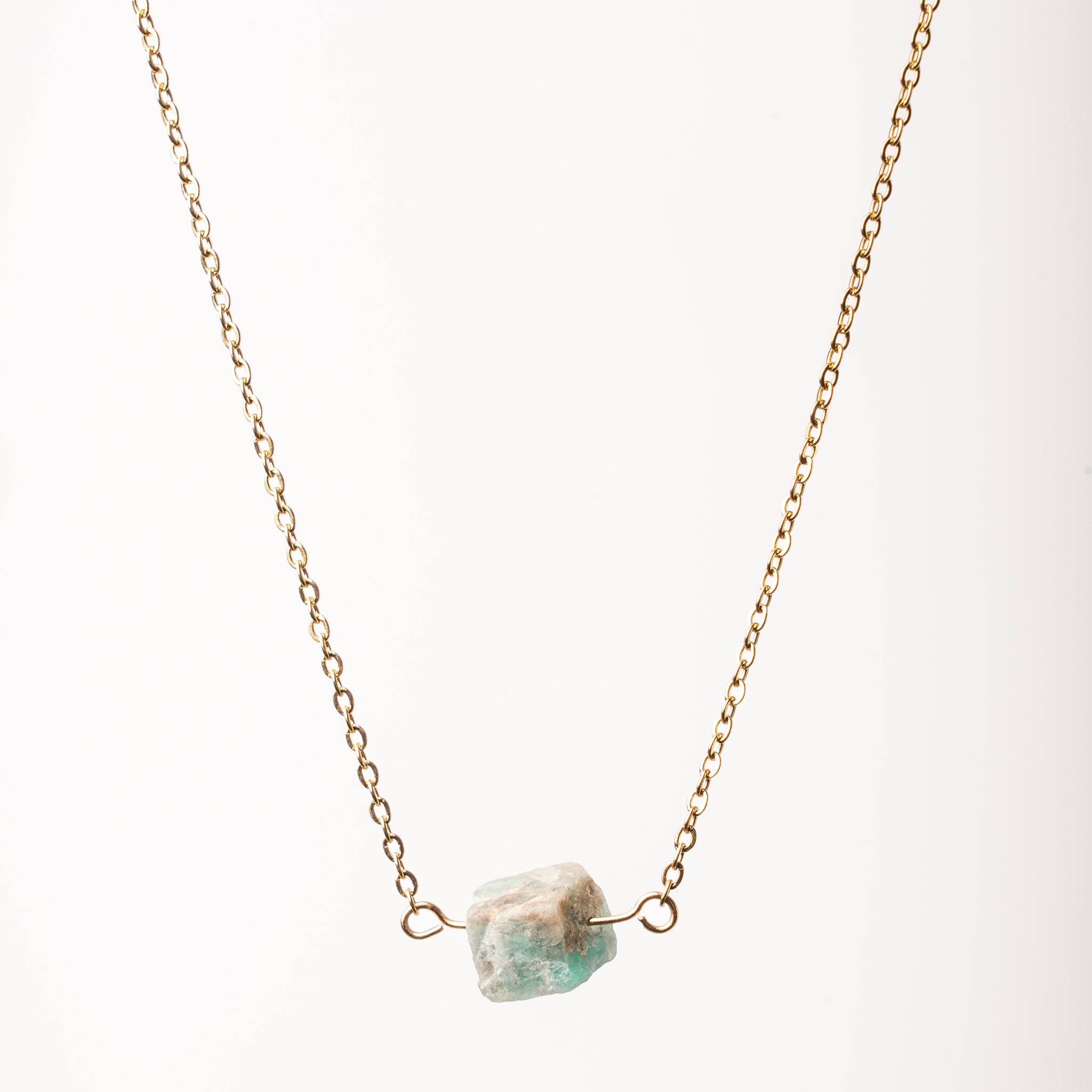 Amazonite Quartz Crystal Necklace