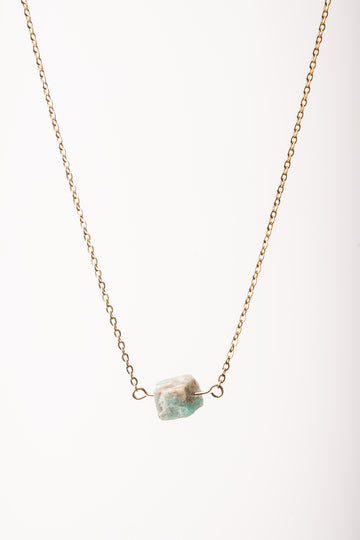 Amazonite Quartz Crystal Necklace